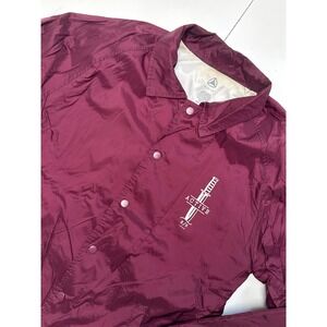 Active Ride Shop Mens Burgundy Dagger Graphic Snap Front Coaches Jacket Medium